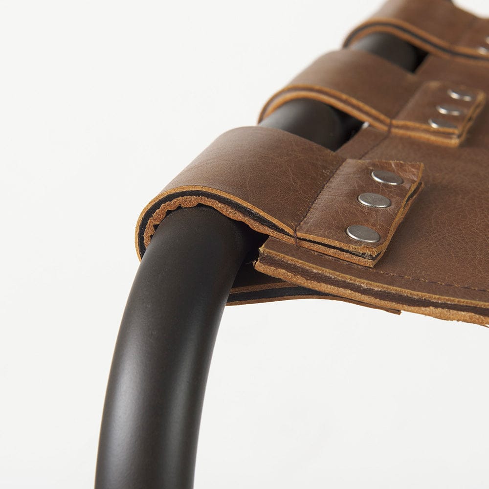 Mercana - Berbick 43" Total Height Medium Brown Leather w/ Iron Frame Bar Stool - 69280_CLOSEOUT view 7