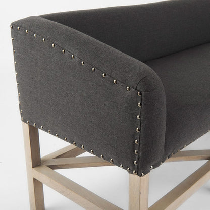 Mercana - Bergen 60.0L x 19.0W x 25.5H Dark Gray Fabric W/ Light Brown Wooden Base Accent Bench - 69383 view 5