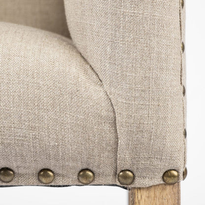 Mercana - Bergen 60L x 19W Beige Fabric Covered Seat W/Brown Wood Frame Accent Bench - 68144 view 5