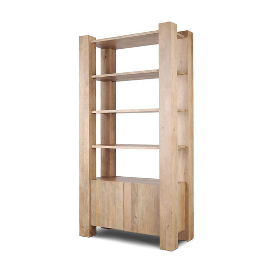 Mercana - Beth Light Brown Wood w/ Open and Closed Storage Shelving Unit - 70636-AB view 1