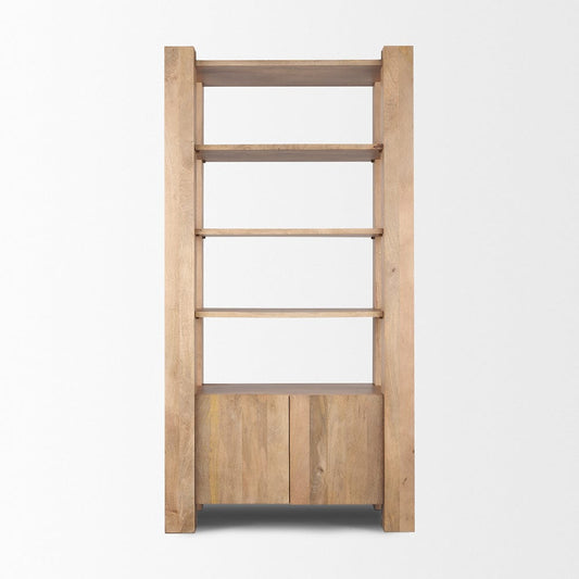 Mercana - Beth Light Brown Wood w/ Open and Closed Storage Shelving Unit - 70636-AB view 2