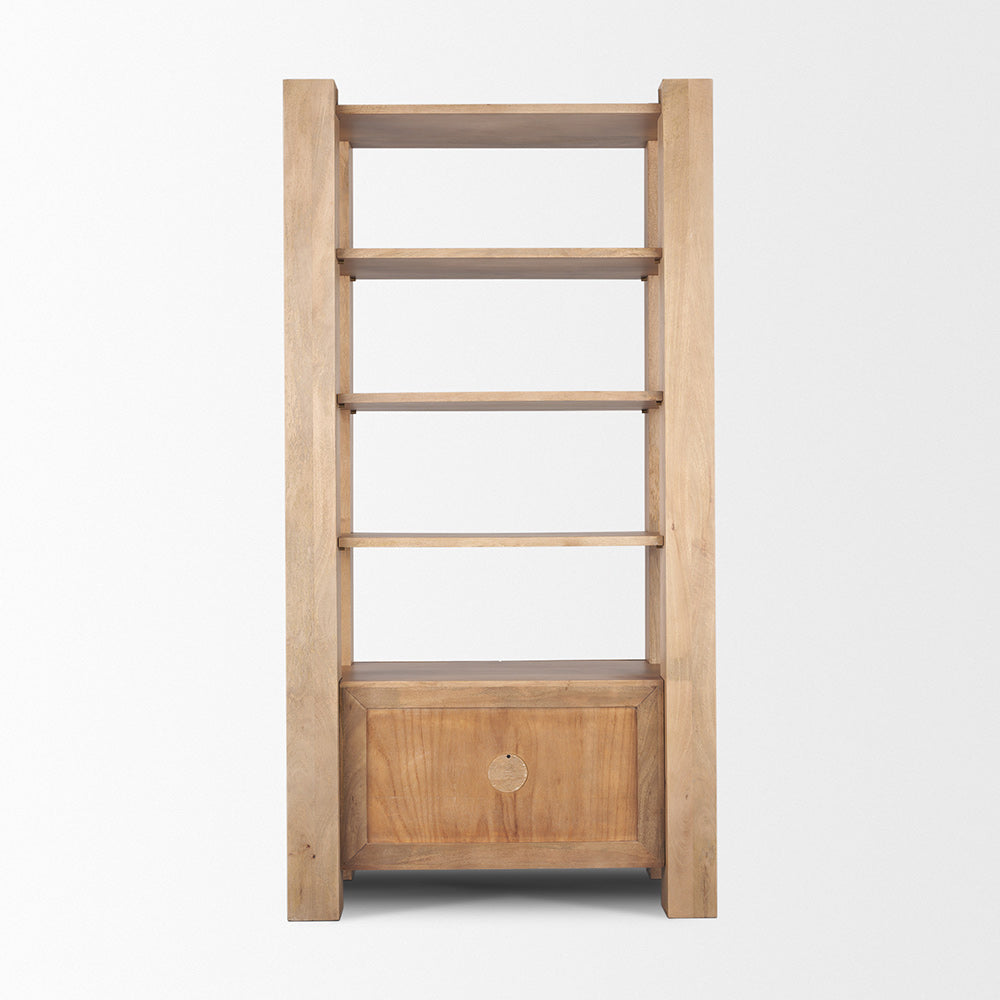 Mercana - Beth Light Brown Wood w/ Open and Closed Storage Shelving Unit - 70636-AB view 4