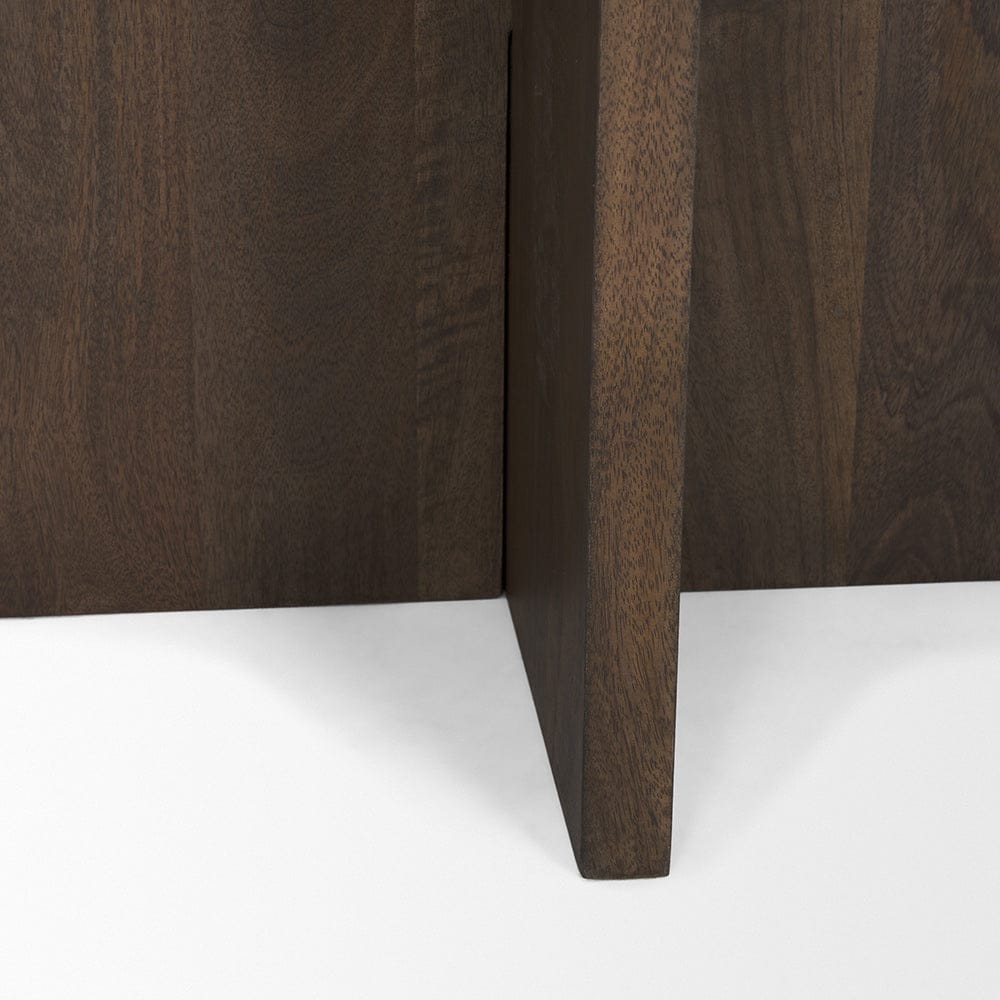 Mercana - Bianca Dark Brown Wood w/ Marble Round Accent Table - 70680 view 7