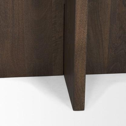 Mercana - Bianca Dark Brown Wood w/ Marble Round Accent Table - 70680 view 7