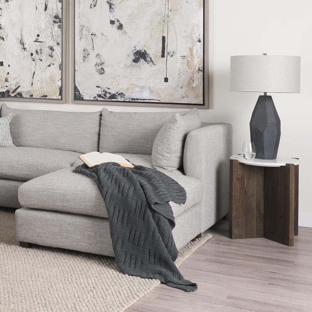 Mercana - Bianca Dark Brown Wood w/ Marble Round Accent Table - 70680 view 9