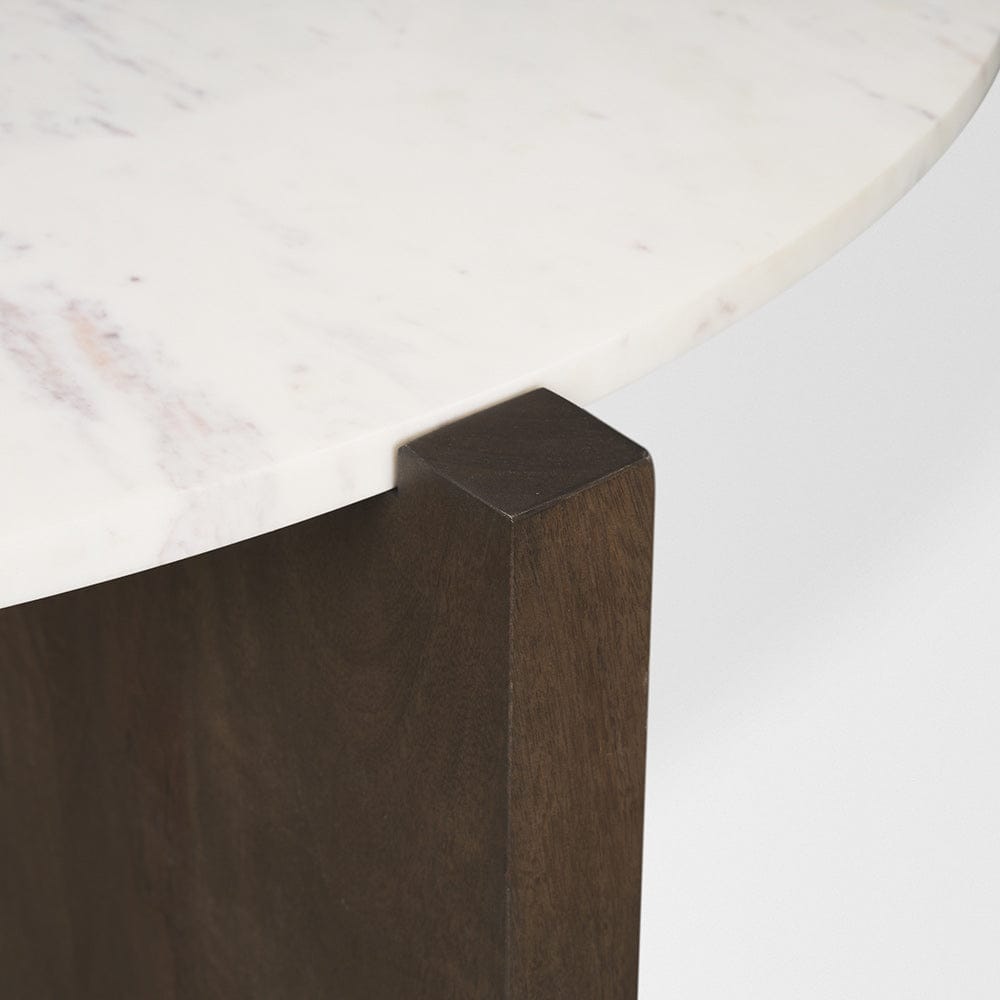 Mercana - Bianca Dark Brown Wood w/ Marble Round Top Coffee Table - 70648-AB view 5