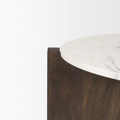 Mercana - Bianca Dark Brown Wood w/ Marble Round Top Coffee Table - 70648-AB view 7