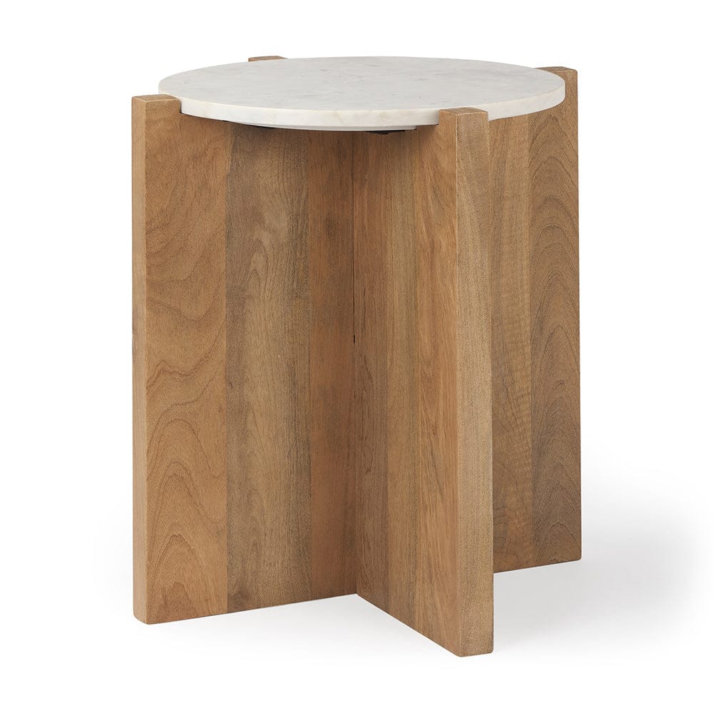 Mercana - Bianca Wood and Marble Accent Table - 69914 view 1