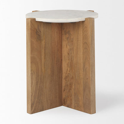 Mercana - Bianca Wood and Marble Accent Table - 69914 view 3