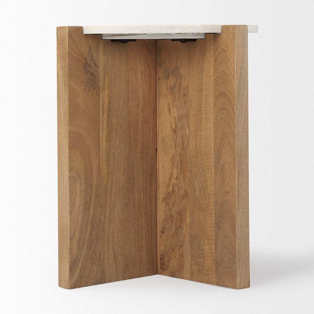 Mercana - Bianca Wood and Marble Accent Table - 69914 view 4