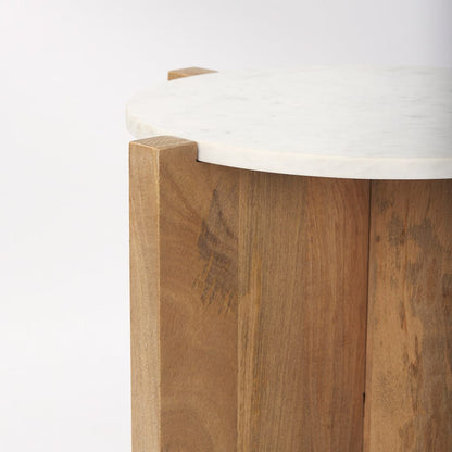 Mercana - Bianca Wood and Marble Accent Table - 69914 view 5