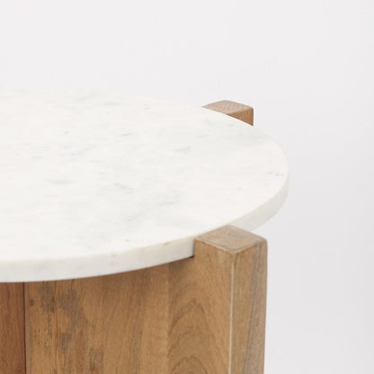 Mercana - Bianca Wood and Marble Accent Table - 69914 view 6