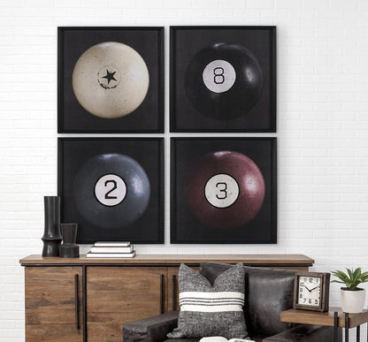 Mercana - Billiard II Cue Ball by Chris Dunker a Hand Embelished Textured Framed Art Decograph Print - 15296 view 8