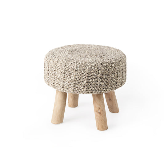Mercana - Bina 19.0L x 19.0W x 15.0H Taupe 4 Legged Wool Stool - 69511 view 1