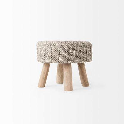Mercana - Bina 19.0L x 19.0W x 15.0H Taupe 4 Legged Wool Stool - 69511 view 4
