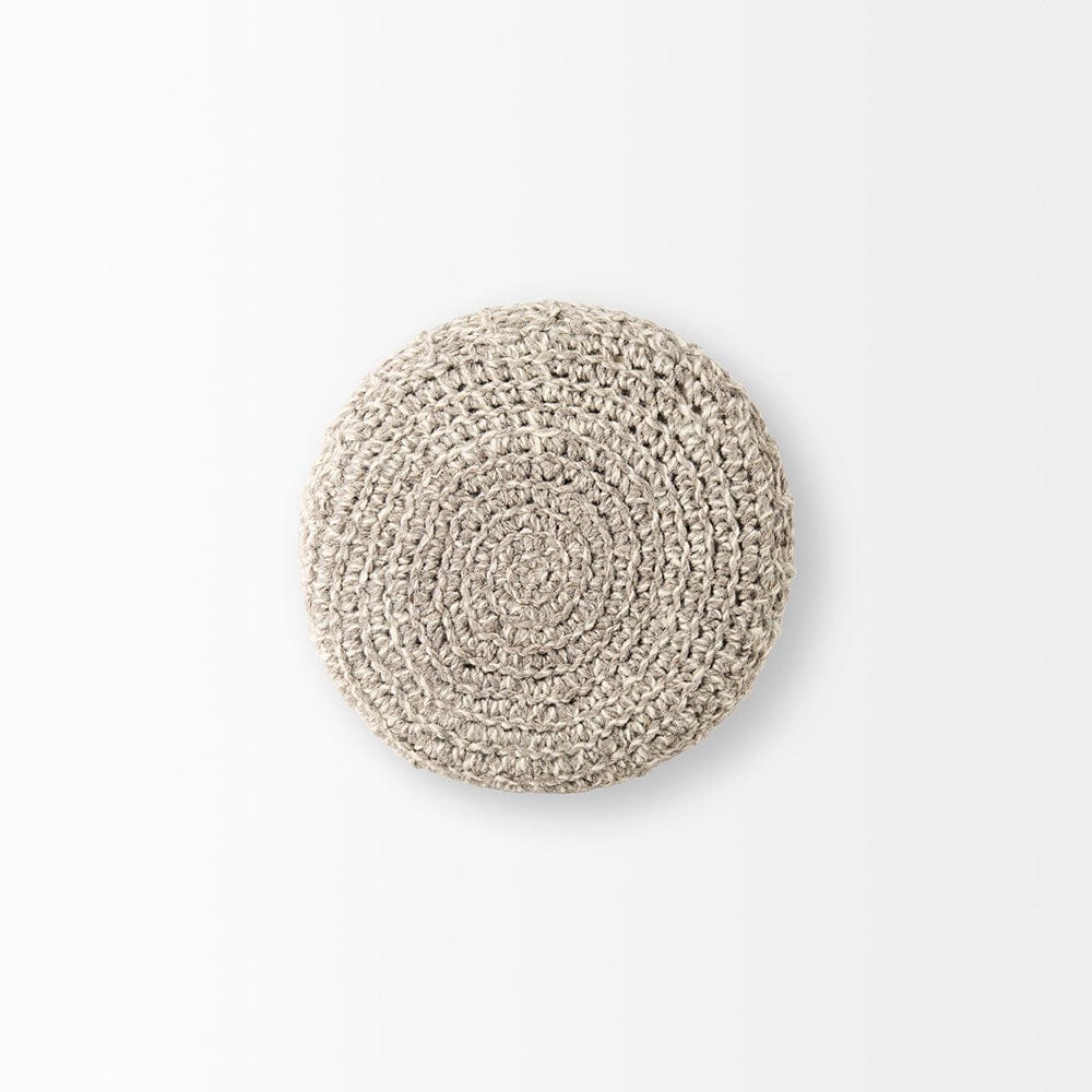 Mercana - Bina 19.0L x 19.0W x 15.0H Taupe 4 Legged Wool Stool - 69511 view 5