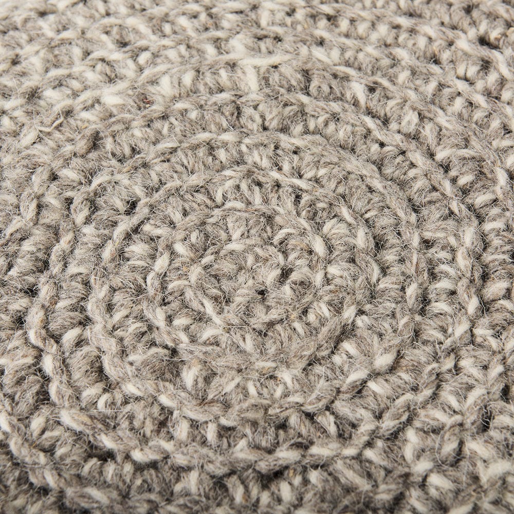 Mercana - Bina 19.0L x 19.0W x 15.0H Taupe 4 Legged Wool Stool - 69511 view 8
