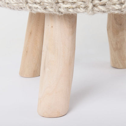 Mercana - Bina 19.0L x 19.0W x 15.0H Taupe 4 Legged Wool Stool - 69511 view 10