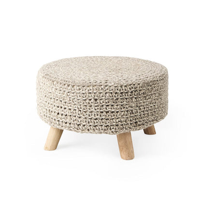 Mercana - Bina 24.0L x 24.0W x 14.0H Light Gray 4 Legged Wool Stool - 69512 view 1