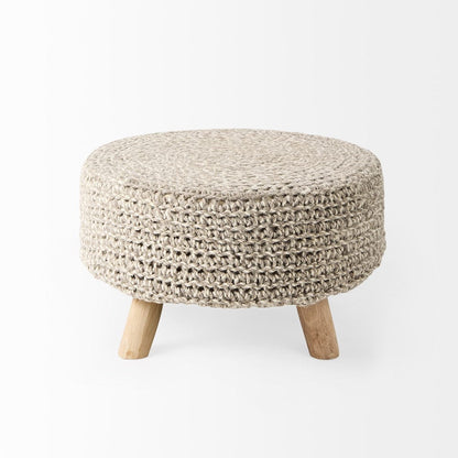 Mercana - Bina 24.0L x 24.0W x 14.0H Light Gray 4 Legged Wool Stool - 69512 view 2