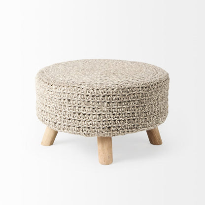Mercana - Bina 24.0L x 24.0W x 14.0H Light Gray 4 Legged Wool Stool - 69512 view 3