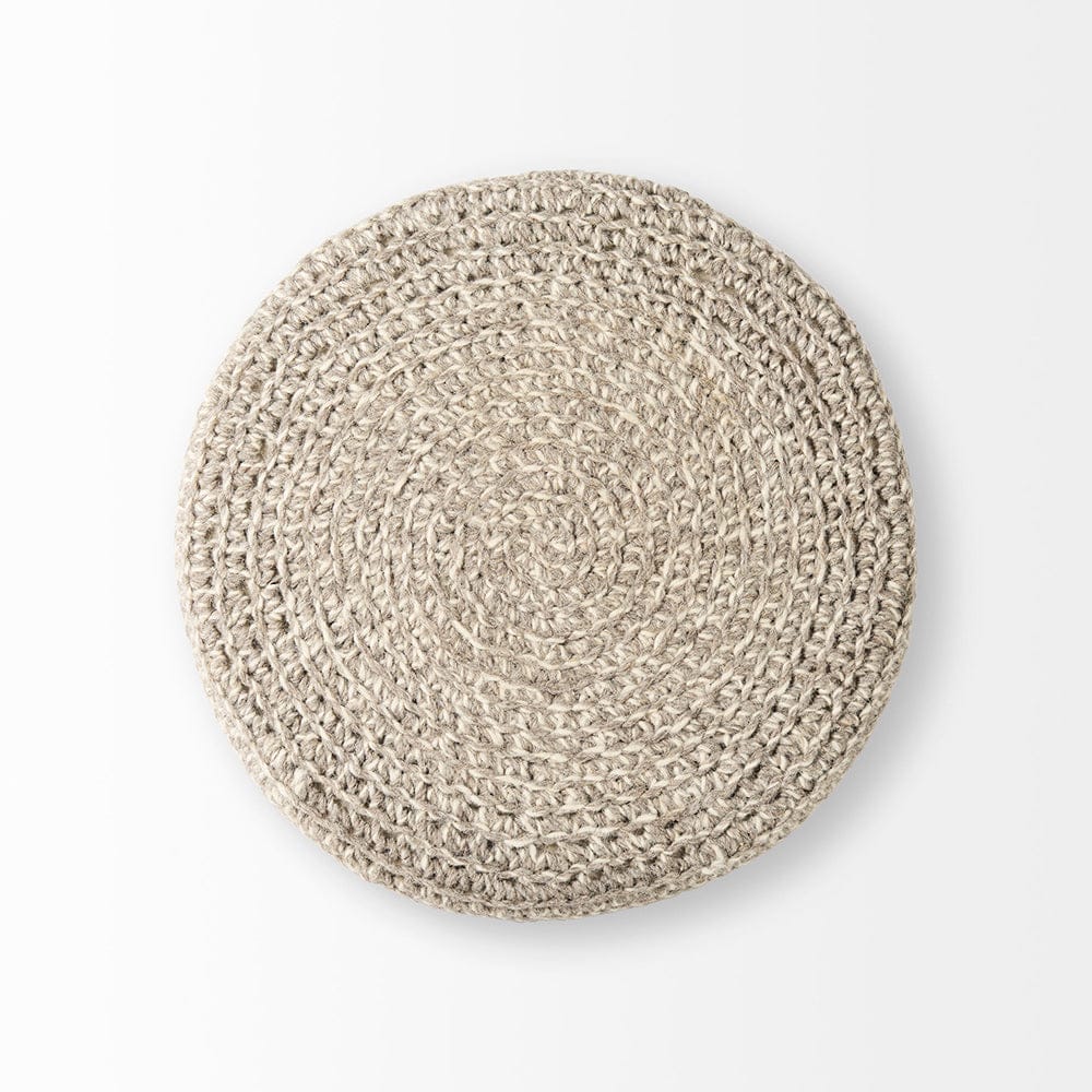 Mercana - Bina 24.0L x 24.0W x 14.0H Light Gray 4 Legged Wool Stool - 69512 view 5