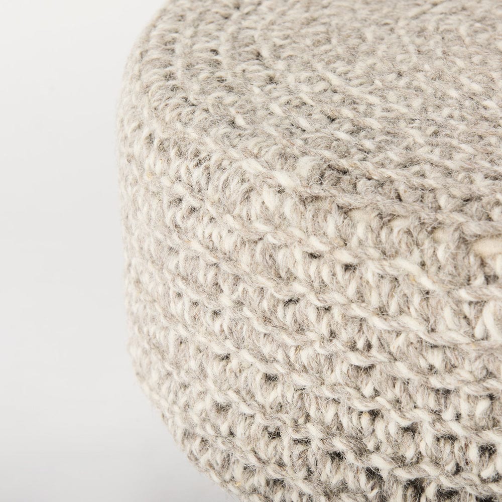 Mercana - Bina 24.0L x 24.0W x 14.0H Light Gray 4 Legged Wool Stool - 69512 view 6