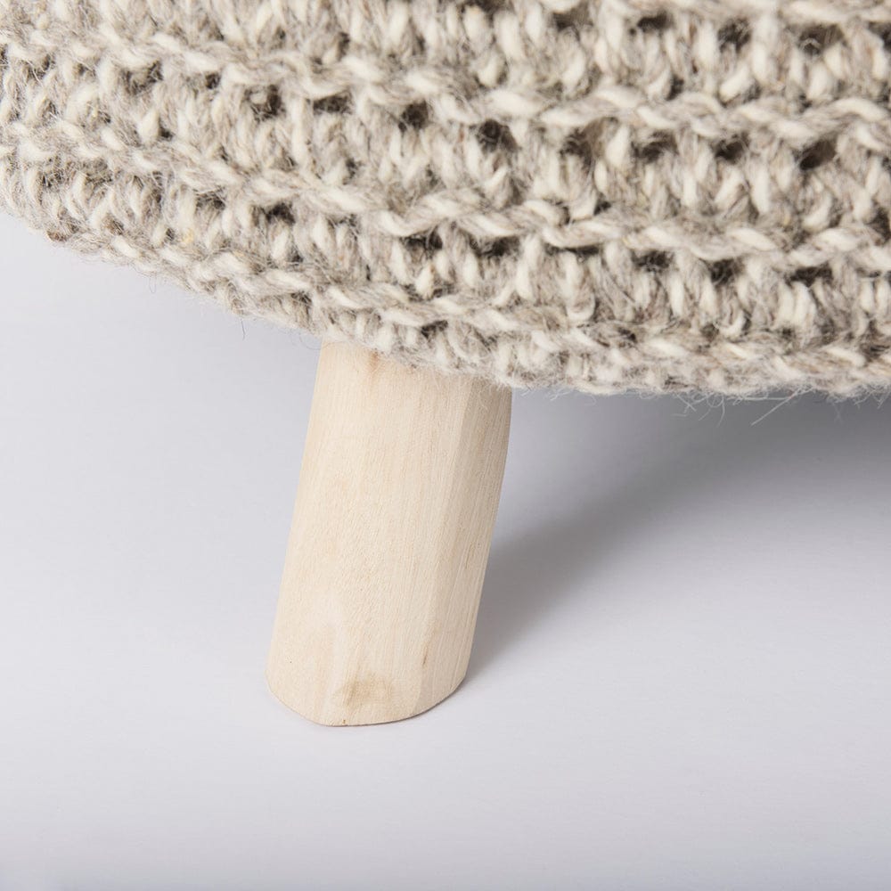 Mercana - Bina 24.0L x 24.0W x 14.0H Light Gray 4 Legged Wool Stool - 69512 view 10