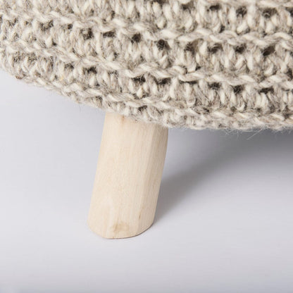 Mercana - Bina 24.0L x 24.0W x 14.0H Light Gray 4 Legged Wool Stool - 69512 view 10