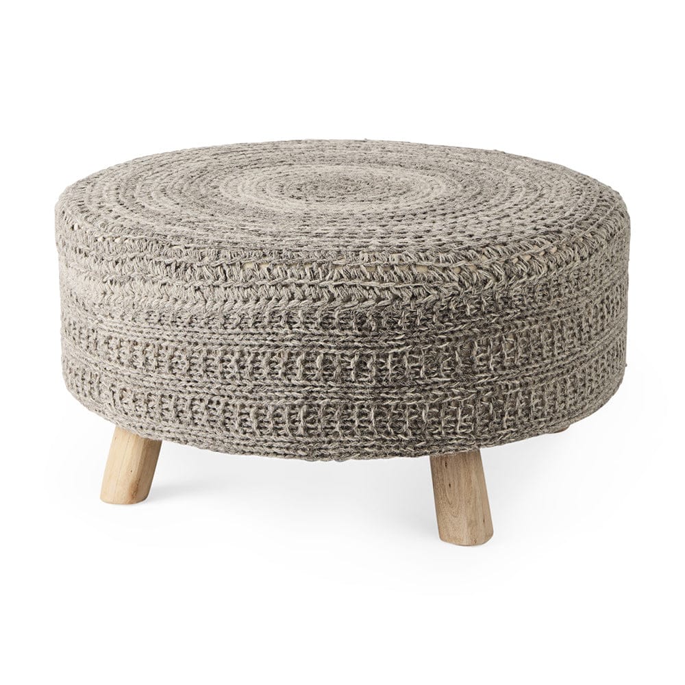 Mercana - Bina 30.0L x 30.0W x 15.0H Dark Gray 4 Legged Wool Stool - 69513 view 1