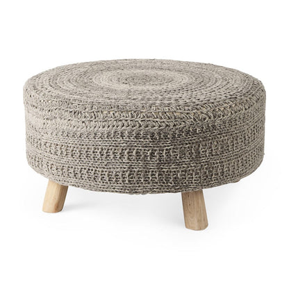 Mercana - Bina 30.0L x 30.0W x 15.0H Dark Gray 4 Legged Wool Stool - 69513 view 1