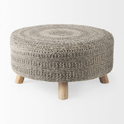 Mercana - Bina 30.0L x 30.0W x 15.0H Dark Gray 4 Legged Wool Stool - 69513 view 3
