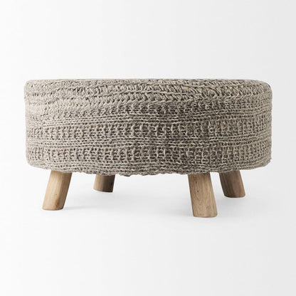 Mercana - Bina 30.0L x 30.0W x 15.0H Dark Gray 4 Legged Wool Stool - 69513 view 4