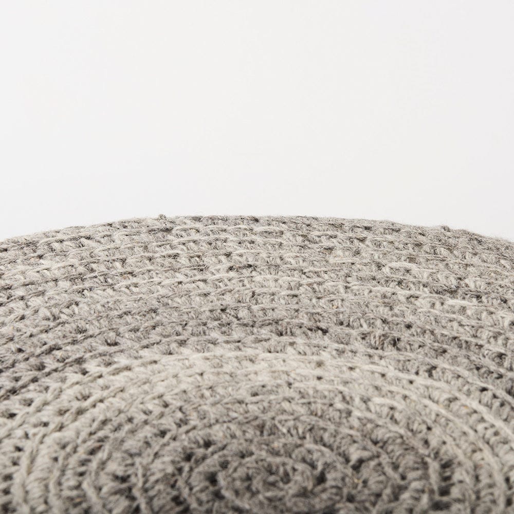 Mercana - Bina 30.0L x 30.0W x 15.0H Dark Gray 4 Legged Wool Stool - 69513 view 7