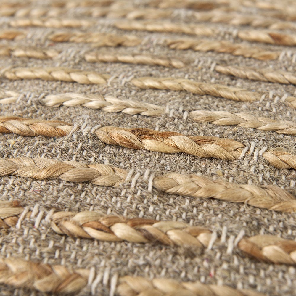 Mercana - Binita 16.0L x 16.0W x 16.0H Gray/Brown Hemp Wool and Cotton Pouf - 69509 view 6
