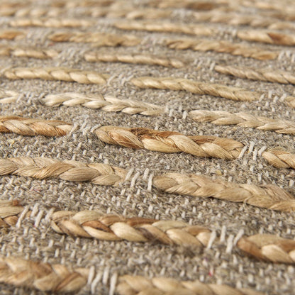 Mercana - Binita 16.0L x 16.0W x 16.0H Gray/Brown Hemp Wool and Cotton Pouf - 69509 view 6