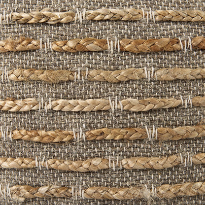 Mercana - Binita 16.0L x 16.0W x 16.0H Gray/Brown Hemp Wool and Cotton Pouf - 69509 view 7