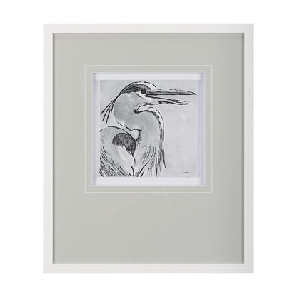 Mercana - Bird Portrait Sketch I by Mercana Studio Hand Embellished Framed Art Print Matted under Glass - 14845 view 1