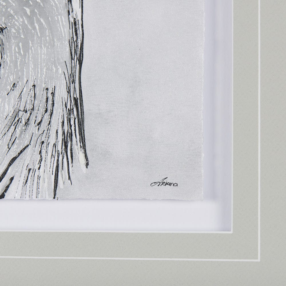Mercana - Bird Portrait Sketch I by Mercana Studio Hand Embellished Framed Art Print Matted under Glass - 14845 view 6
