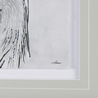 Mercana - Bird Portrait Sketch I by Mercana Studio Hand Embellished Framed Art Print Matted under Glass - 14845 view 6