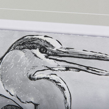 Mercana - Bird Portrait Sketch I by Mercana Studio Hand Embellished Framed Art Print Matted under Glass - 14845 view 7