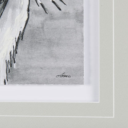Mercana - Bird Portrait Sketch II by Mercana Studio Hand Embellished Framed Art Print Matted under Glass - 14846 view 6