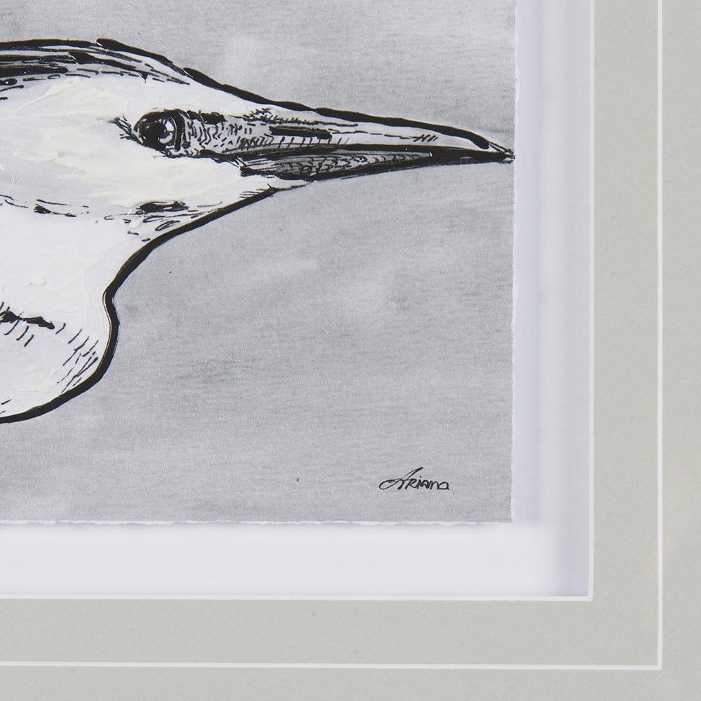 Mercana - Bird Portrait Sketch III by Mercana Studio Hand Embellished Framed Art Print Matted under Glass - 14847 view 6