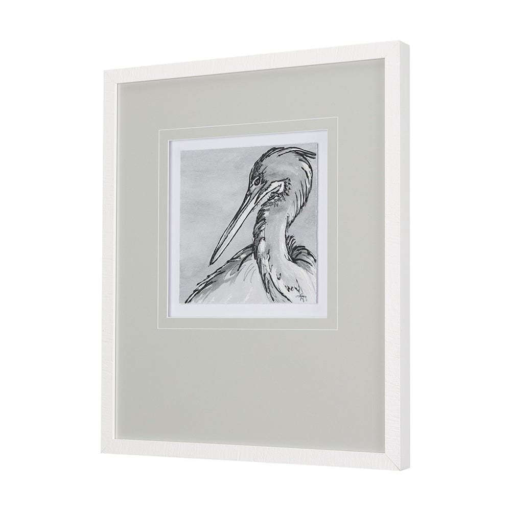 Mercana - Bird Portrait Sketch IV by Mercana Studio Hand Embellished Framed Art Print Matted under Glass - 14848 view 2