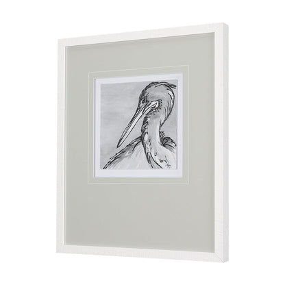 Mercana - Bird Portrait Sketch IV by Mercana Studio Hand Embellished Framed Art Print Matted under Glass - 14848 view 2