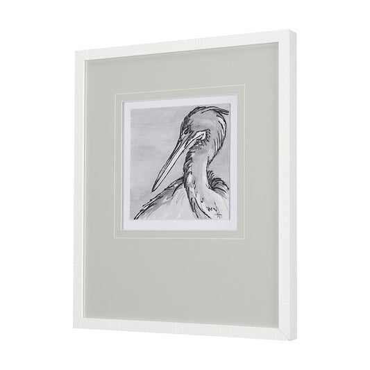 Mercana - Bird Portrait Sketch IV by Mercana Studio Hand Embellished Framed Art Print Matted under Glass - 14848 view 2