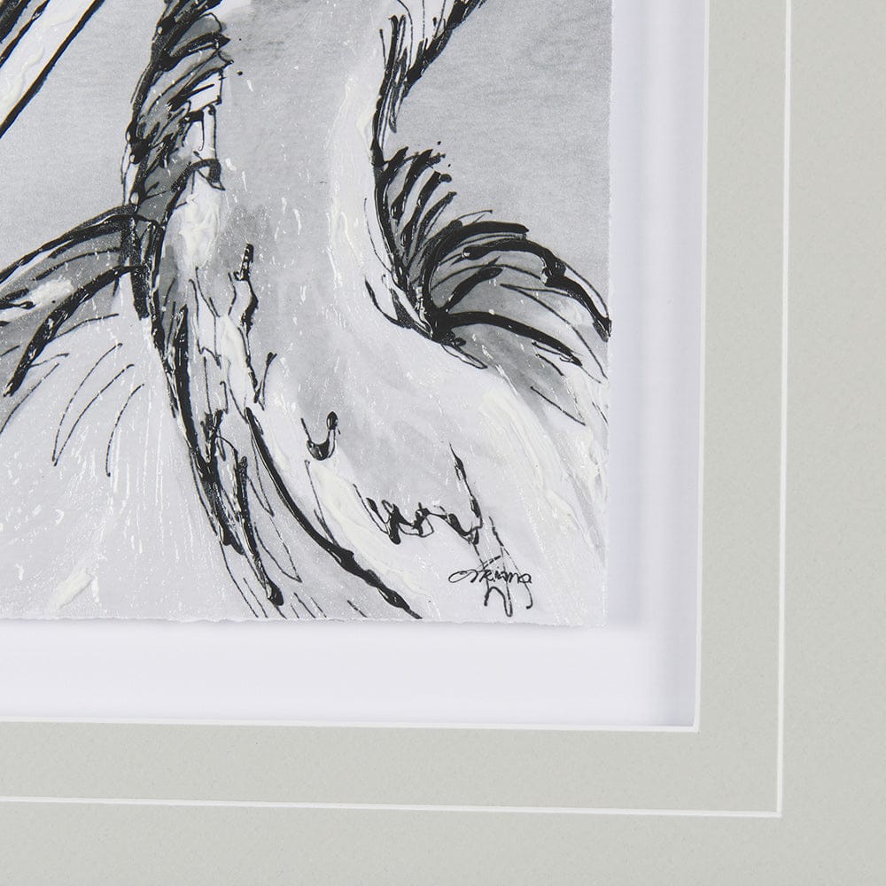 Mercana - Bird Portrait Sketch IV by Mercana Studio Hand Embellished Framed Art Print Matted under Glass - 14848 view 6