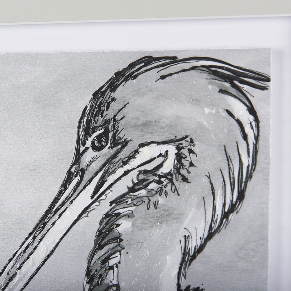 Mercana - Bird Portrait Sketch IV by Mercana Studio Hand Embellished Framed Art Print Matted under Glass - 14848 view 7