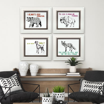 Mercana - Bison by Marie, Natasha a Framed Art Print Matted under Glass - 10304 view 3