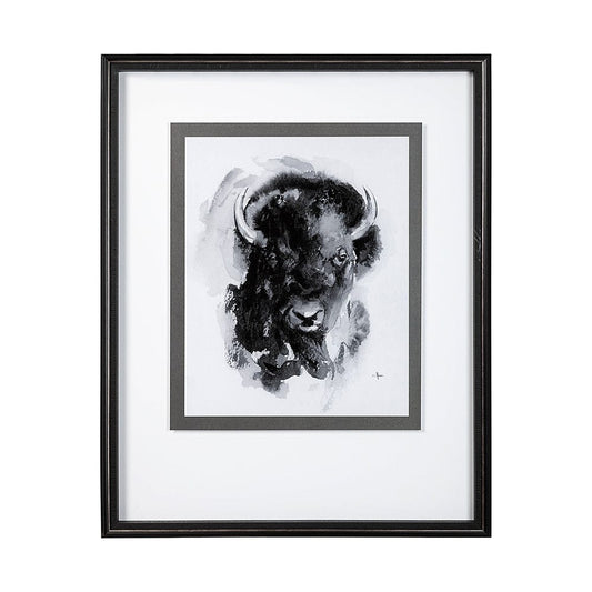 Mercana - Bison I by Mercana Studio a Hand Embellished Textured Framed Art Print Matted under Glass - 13615 view 1